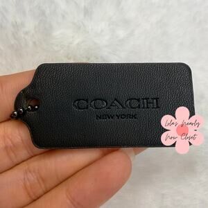 2" COACH Black Fob Bag Charm Hang tag Hangtag